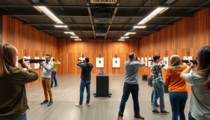 Shooting range near me showcasing diverse individuals aimed at improving their shooting skills.